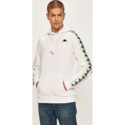 Kappa - Bluza. Białe bluzy męskie Kappa, s, z aplikacjami, z bawełny, z kapturem, bez rękawów, z kapturem. W wyprzedaży za 199,90 zł.