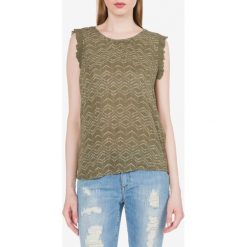 Vero Moda Gina Top Zielony. Zielone podkoszulki damskie Vero Moda, m, bez wzorów, z wiskozy, bez kołnierzyka. Za 125,95 zł.