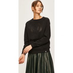 Desigual - Bluza. Czarne bluzy damskie Desigual, s, z aplikacjami, z bawełny, bez rękawów, bez kaptura. Za 449,90 zł.