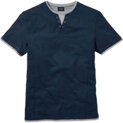 T-shirt bonprix ciemnoniebieski. Niebieskie koszulki męskie bonprix, s, bez wzorów, bez kołnierzyka. Za 44,99 zł.