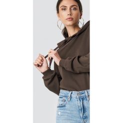 NA-KD Basic Bluza z kapturem basic - Brown. Brązowe bluzy rozpinane damskie NA-KD Basic, z długim rękawem, długie, z kapturem. Za 100,95 zł.