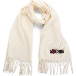 Szal MOSCHINO - 30578 M1877 002. Brązowe szaliki męskie MOSCHINO, z materiału. Za 409,00 zł.