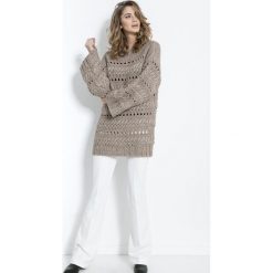 Sweter Chunky Knit F862. Swetry damskie Fobya, s, bez wzorów, ze splotem, eleganckie, bez rękawów, bez kaptura. Za 199,51 zł.