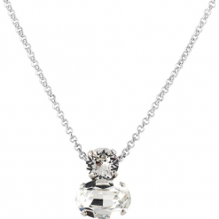 Naszyjnik z kryształkami Swarovski - dł. 45 cm. Szare naszyjniki damskie Destellos, metalowe. W wyprzedaży za 77,95 zł.