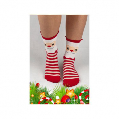 Skarpetki ze Świętym Mikołajem. Szare skarpetki damskie marki Candysox.pl. Za 30,00 zł.