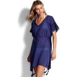 Koszula plażowa Seafolly 53594-KA. Koszule damskie Seafolly, na plażę, bez wzorów, bez kołnierzyka, bez rękawów. Za 279,00 zł.