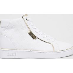 Guess Jeans - Buty. Czarne buty sportowe damskie Guess Jeans, z aplikacjami, z jeansu, sportowe. W wyprzedaży za 399,90 zł.