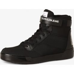 Calvin Klein Jeans - Tenisówki męskie z dodatkiem skóry – Nigel, czarny. Czarne trampki męskie Calvin Klein Jeans, bez wzorów, z jeansu, przed kolano, bez zapięcia. Za 549,95 zł.