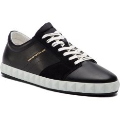 Sneakersy EMPORIO ARMANI - X4X254 XL694 A083 Black 1. Czarne sneakersy męskie marki Emporio Armani, na co dzień, bez wzorów, ze skóry ekologicznej, eleganckie, bez zapięcia. Za 809,00 zł.