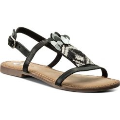 Sandały GIOSEPPO - 45306 Black. Czarne klapki damskie Gioseppo, z aplikacjami, ze skóry, bez obcasa, na obcasie. W wyprzedaży za 149,00 zł.