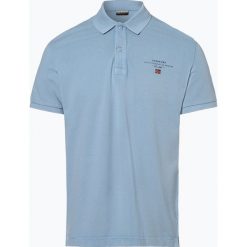 Napapijri - Męska koszulka polo, niebieski. Niebieskie koszulki męskie Napapijri, m, bez wzorów, z bawełny, polo, bez rękawów. Za 249,95 zł.