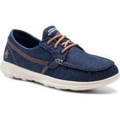 Półbuty SKECHERS - Shore 15435/DEN Denim. Niebieskie półbuty damskie Skechers, na co dzień, bez wzorów, z tworzywa sztucznego, bez obcasa, na płaskiej podeszwie, bez zapięcia. W wyprzedaży za 179,00 zł.