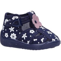 Granatowe kapcie w kwiatki raweks adaś35. Kapcie dziewczęce RAWEKS. Za 34,99 zł.