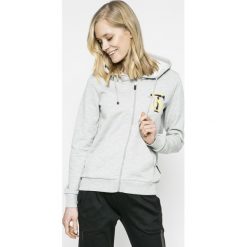Trussardi Jeans - Bluza. Szare bluzy damskie Trussardi Jeans, s, z nadrukiem, z elastanu, bez rękawów, z kapturem. W wyprzedaży za 219,90 zł.