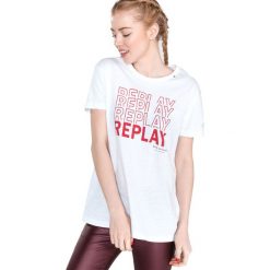 Replay Koszulka Biały. Białe podkoszulki męskie Replay, s, z nadrukiem, z bawełny, bez kołnierzyka, krótkie. Za 257,95 zł.