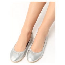 Baleriny damskie: Srebrne Baleriny Calina