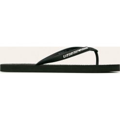 EA7 Emporio Armani - Japonki. Niebieskie kapcie męskie EA7 Emporio Armani, z materiału, bez zapięcia. Za 229,90 zł.