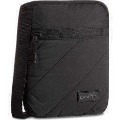 Saszetka LANETTI - SS19-058 Black. Czarne torby męskie skórzane Lanetti, bez wzorów, z materiału, młodzieżowe. Za 49,99 zł.
