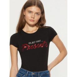 Koszulka z cekinowym napisem - Czarny. Czarne t-shirty damskie Cropp, l, z napisami. Za 49,99 zł.