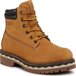 Trapery BIG STAR - GG274698 Camel. Pomarańczowe trapery damskie BIG STAR, ze skóry, retro, bez obcasa, bez zapięcia. Za 349,00 zł.