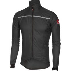 Castelli Kurtka Kolarska Męska Superleggera Jacket, Anthracite/Yellow L. Żółte kurtki sportowe męskie Castelli, m, bez wzorów, bez kaptura, rowerowe. Za 453,00 zł.