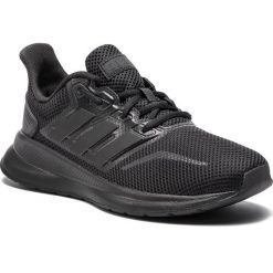 Buty adidas - Runfalcon K F36549 Cblack/Cblack/Cblack. Czarne buty sportowe damskie Adidas, bez wzorów, ze skóry ekologicznej, sportowe, do biegania. Za 169,00 zł.