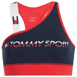 Biustonosz top Tommy Sport S10S100179. Niebieskie topy damskie Tommy Sport, s, bez wzorów, z elastanu, bez rękawów. W wyprzedaży za 139,00 zł.