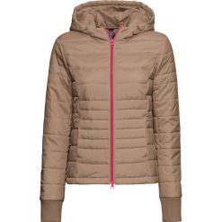 Krótka kurtka, watowana bonprix brunatno-różowy neonowy. Pomarańczowe kurtki damskie bonprix, bez wzorów, krótkie. Za 44,99 zł.