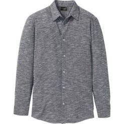 Koszula z długim rękawem, melanżowa bonprix czarno-biały melanż. Szare koszule męskie bonprix, xl, bez wzorów, z bawełny, bez kołnierzyka, z długim rękawem. Za 79,99 zł.