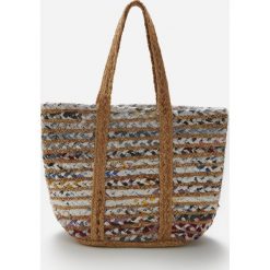 Torba shopper z bawełny i juty - Wielobarwny. Torby damskie na zakupy Reserved, bez wzorów, z bawełny, bez dodatków. W wyprzedaży za 59,99 zł.
