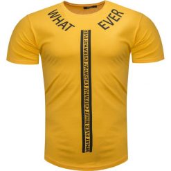 Koszulka męska t-shirt żółty Recea. Żółte koszulki męskie Recea, xl, z nadrukiem, z bawełny. Za 29,99 zł.