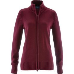 Golfy damskie: Sweter rozpinany bonprix czerwony klonowy