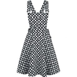 Hell Bunny Pokerface Pinafore Dress Sukienka czarny/biały. Czarne sukienki damskie marki Hell Bunny, xl, bez wzorów, bez kołnierzyka, bez rękawów. Za 264,90 zł.