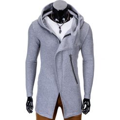 BLUZA MĘSKA ROZPINANA Z KAPTUREM B668 HUGO - SZARA. Szare bluzy męskie rozpinane Ombre Clothing, m, z bawełny, z kapturem. Za 99,00 zł.