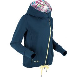 Bluza rozpinana z długim rękawem bonprix ciemnoniebieski z nadrukiem. Niebieskie bluzy rozpinane damskie bonprix, z haftami, z długim rękawem, długie. Za 79,99 zł.