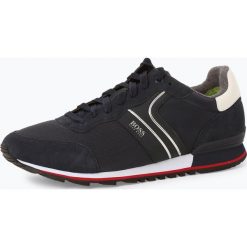 BOSS Athleisure - Tenisówki męskie z dodatkiem skóry – Parkour_Runn_nymx2, szary. Szare trampki męskie BOSS Athleisure, bez wzorów, ze skóry, bez zapięcia. Za 749,95 zł.