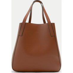 Shopper bag damskie: Brązowa torba shopper basic