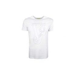 T-shirty z krótkim rękawem Versace Jeans B3GQB7T6 / VJ Studs Slim. Białe t-shirty męskie Versace Jeans, m, bez wzorów, z jeansu, bez kołnierzyka, krótkie. Za 259,00 zł.