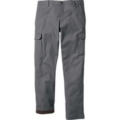 Spodnie bojówki ocieplane Regular Fit Straight bonprix dymny szary. Szare spodnie męskie bonprix, m, klasyczne. Za 149,99 zł.