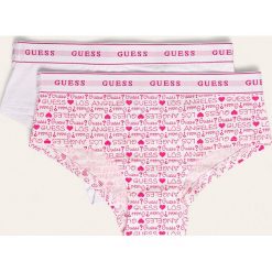 Guess Jeans - Figi dziecięce (2-pack). Różowe majtki dziewczęce Guess Jeans, z elastanu. Za 99,90 zł.