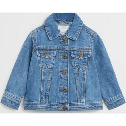 Mango Kids - Kurtka dziecięca Diego 80-104 cm. Niebieskie kurtki chłopięce Mango Kids, bez wzorów, z bawełny, krótkie, bez kaptura. Za 89,90 zł.