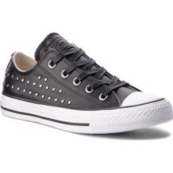 Trampki CONVERSE - Ctas Ox 561685C Black/Black/Silver. Czarne półbuty damskie Converse, bez wzorów, ze skóry, bez zapięcia. W wyprzedaży za 239,00 zł.