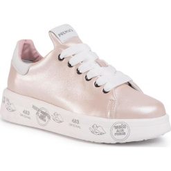 Sneakersy PREMIATA - Belle 4536 Pink. Różowe półbuty damskie Premiata, na co dzień, bez wzorów, ze skóry, bez obcasa, na płaskiej podeszwie, bez zapięcia. W wyprzedaży za 759,00 zł.