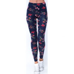 Legginsy w kwiaty granatowe 8087. Szare legginsy damskie Fasardi, s, w kwiaty. Za 31,20 zł.