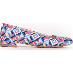 Kolorowe balerinki z ostrym noskiem - skóra naturalna - model 050 - kolor kalejdoskop. Baleriny damskie Zapato, bez wzorów, ze skóry, bez obcasa. Za 309,00 zł.