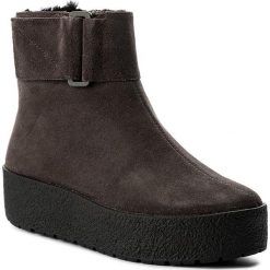 Botki VAGABOND - Siri 4237-040-18 Dk Grey. Czarne buty zimowe damskie marki Vagabond, z materiału, z okrągłym noskiem. W wyprzedaży za 449,00 zł.