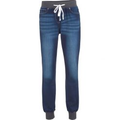 Dżinsy BOYFRIEND ze ściągaczem w talii bonprix niebieski "stone”. Niebieskie jeansy damskie bonprix, z jeansu. Za 109,99 zł.