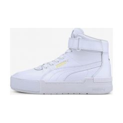 Puma Cali Sport Top Warm Up Tenisówki Biały. Białe trampki i tenisówki damskie Puma, bez wzorów, ze skóry, bez kołnierzyka. Za 498,95 zł.