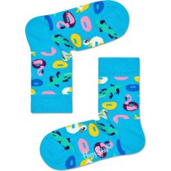 Happy Socks - Skarpetki dziecięce 15-34. Niebieskie skarpetki dziewczęce marki Happy Socks, bez wzorów, z elastanu. Za 24,90 zł.