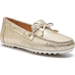 Mokasyny GEOX - D Leelyan A D724RA 0VINF C2012 Lt Gold. Żółte mokasyny damskie Geox, z zamszu, na płaskiej podeszwie. W wyprzedaży za 339,00 zł.